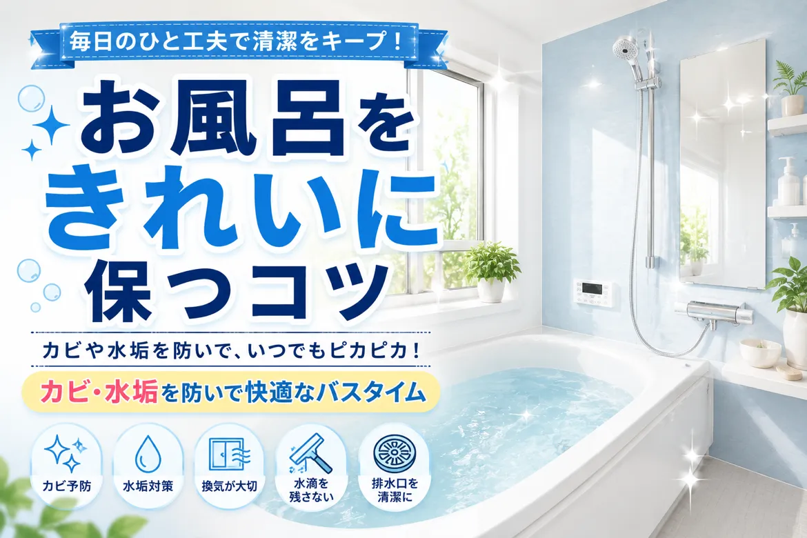 🛁 お風呂をきれいに保つコツ|カビや水垢を防いで快適なバスタイムを